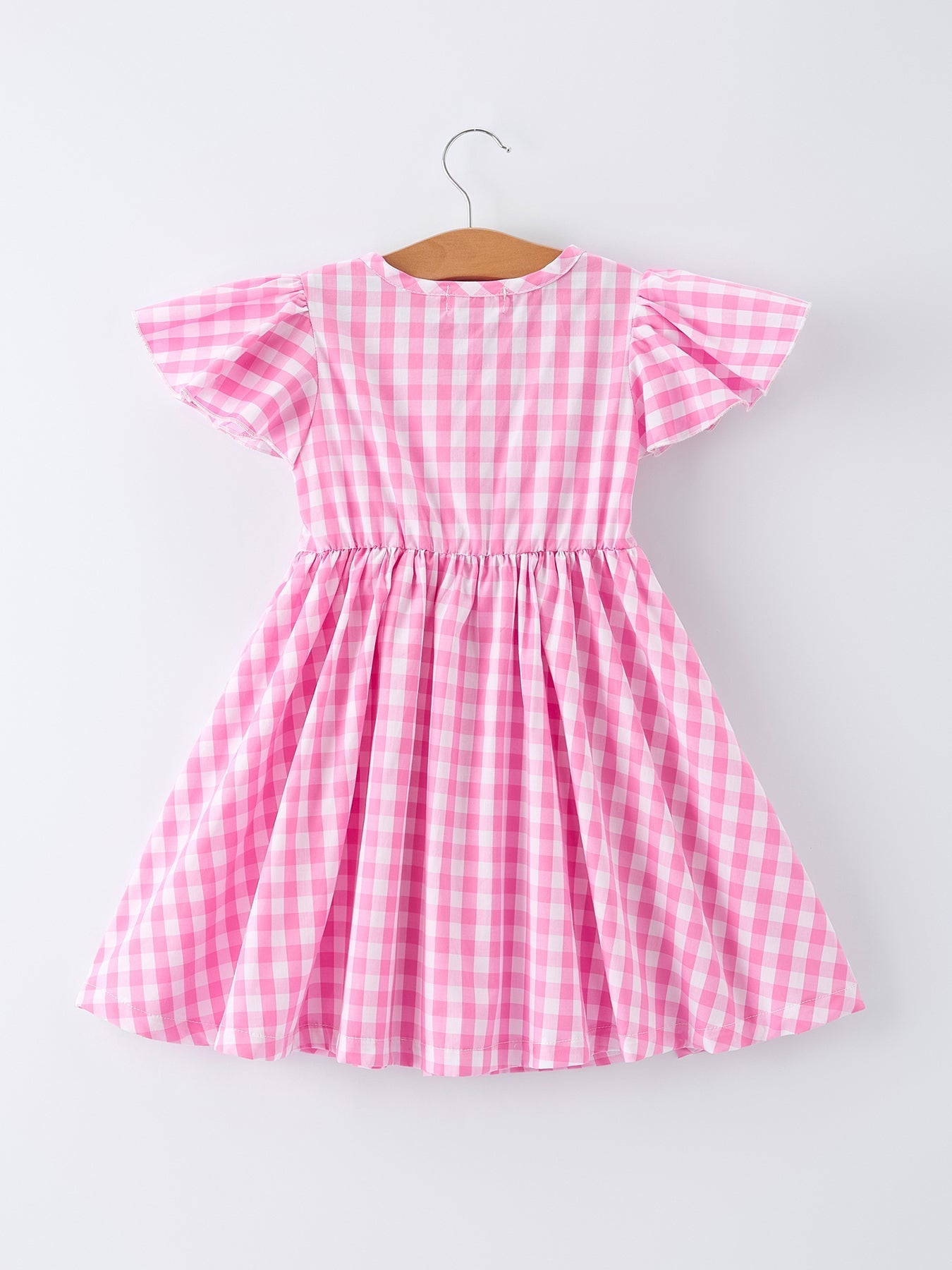Spring Plaid Girls Dress Bow Flutter Sleeve - Abbies Place