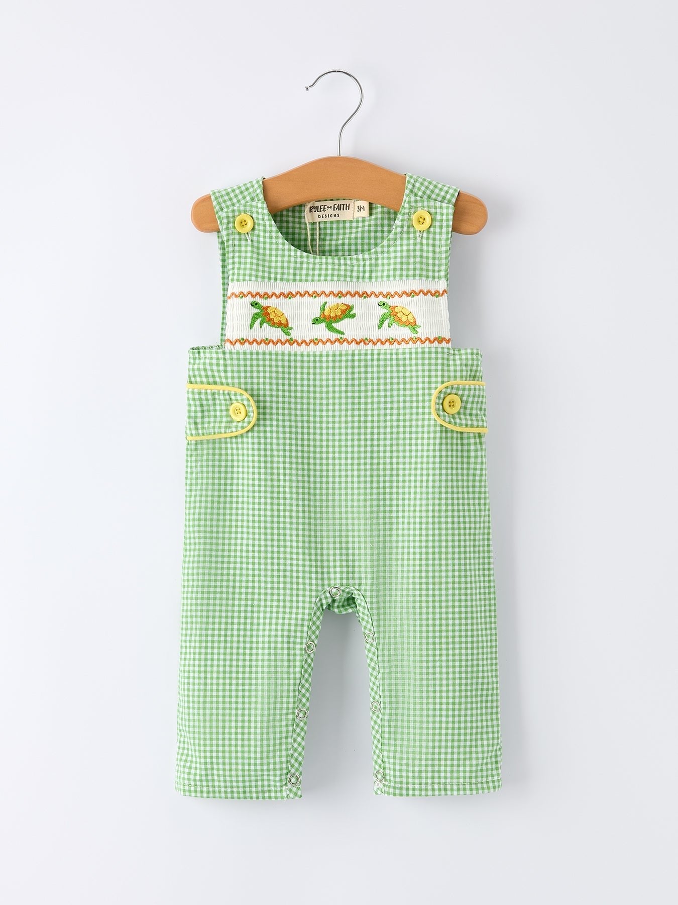 Spring Turtle Smocked Baby Boy Romper - Abbies Place