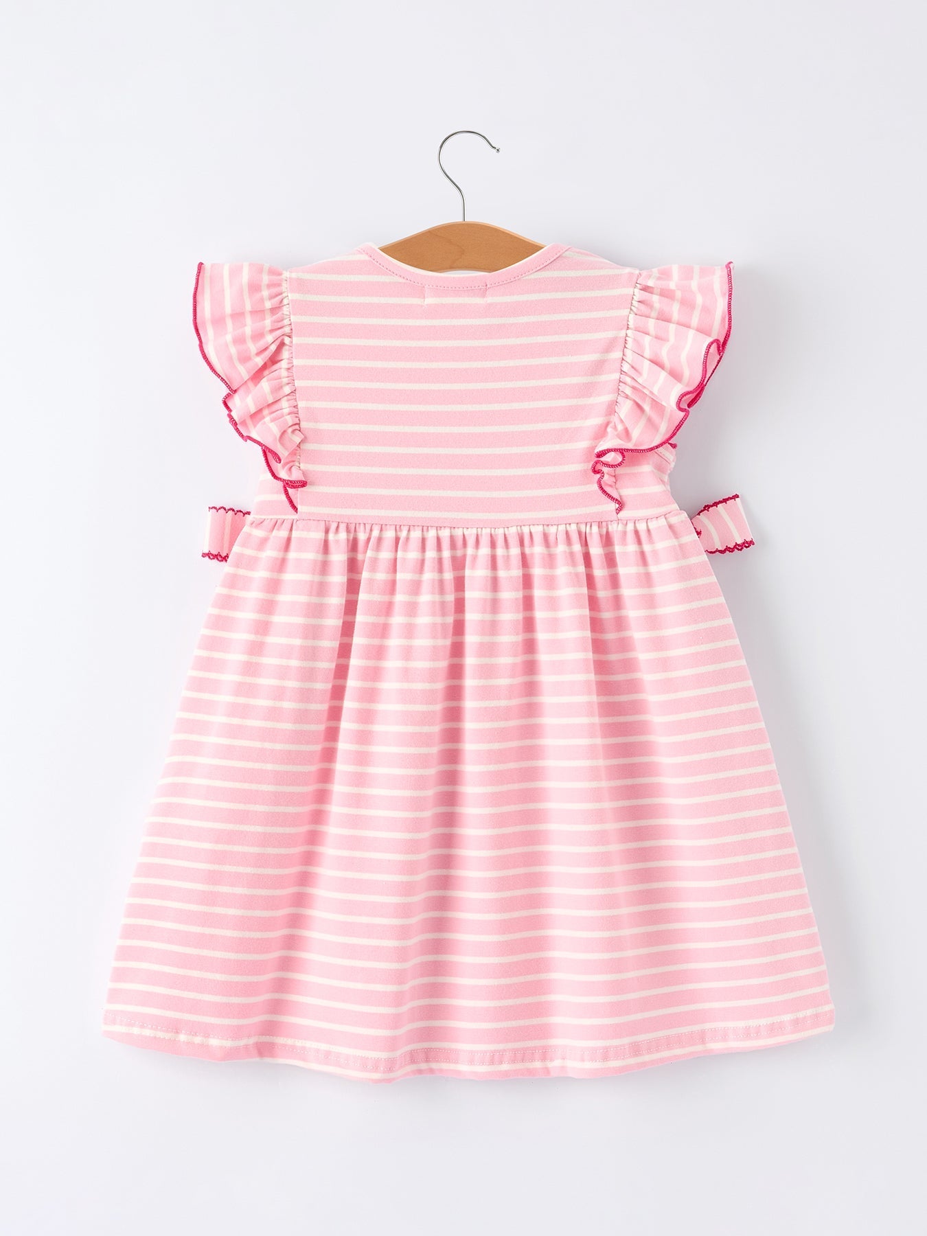 Strawberry Embroidery Pink Stripe Girl Smocked Dress - Abbies Place