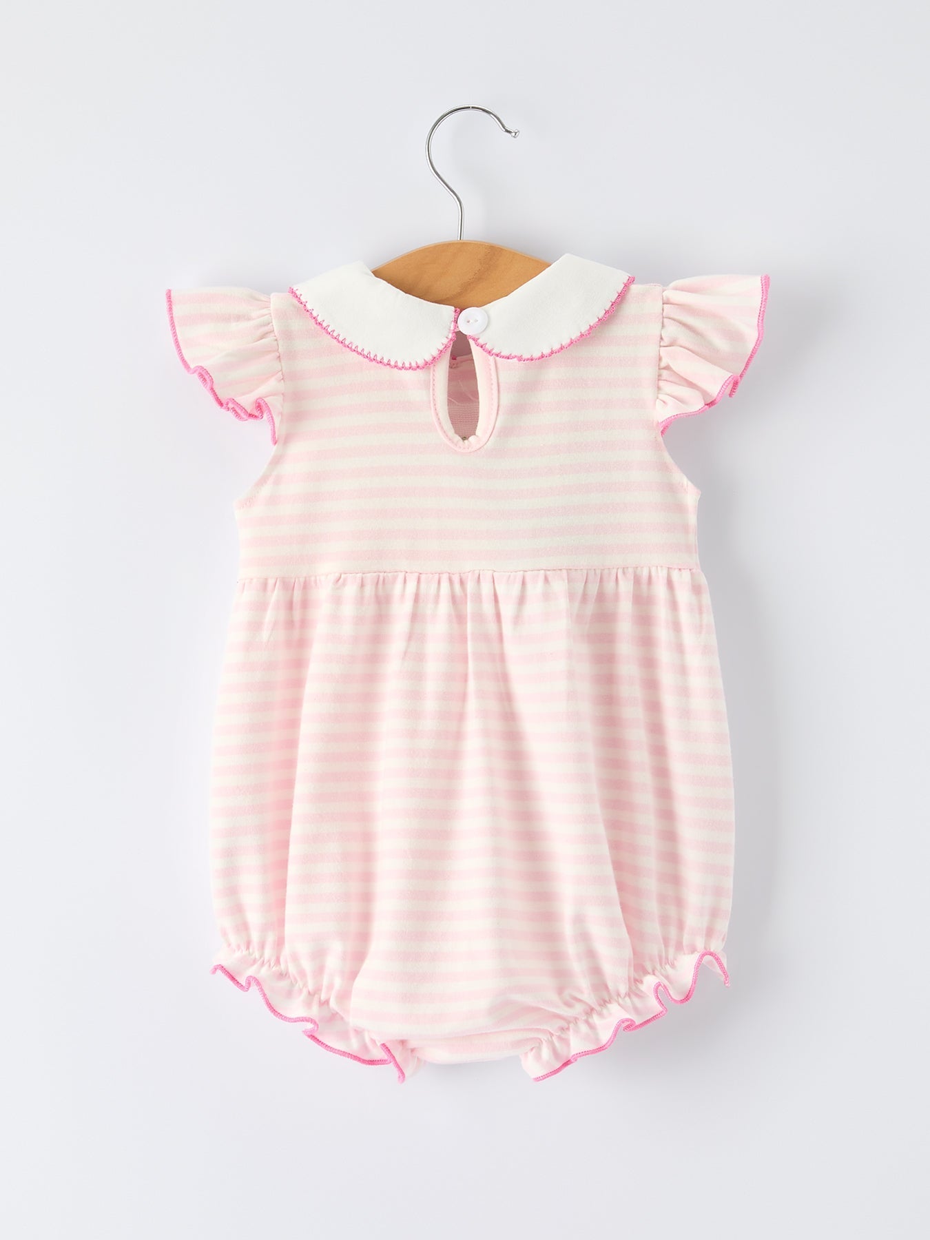 Strawberry Girl Romper Ruffle Peter Pan Collar - Abbies Place