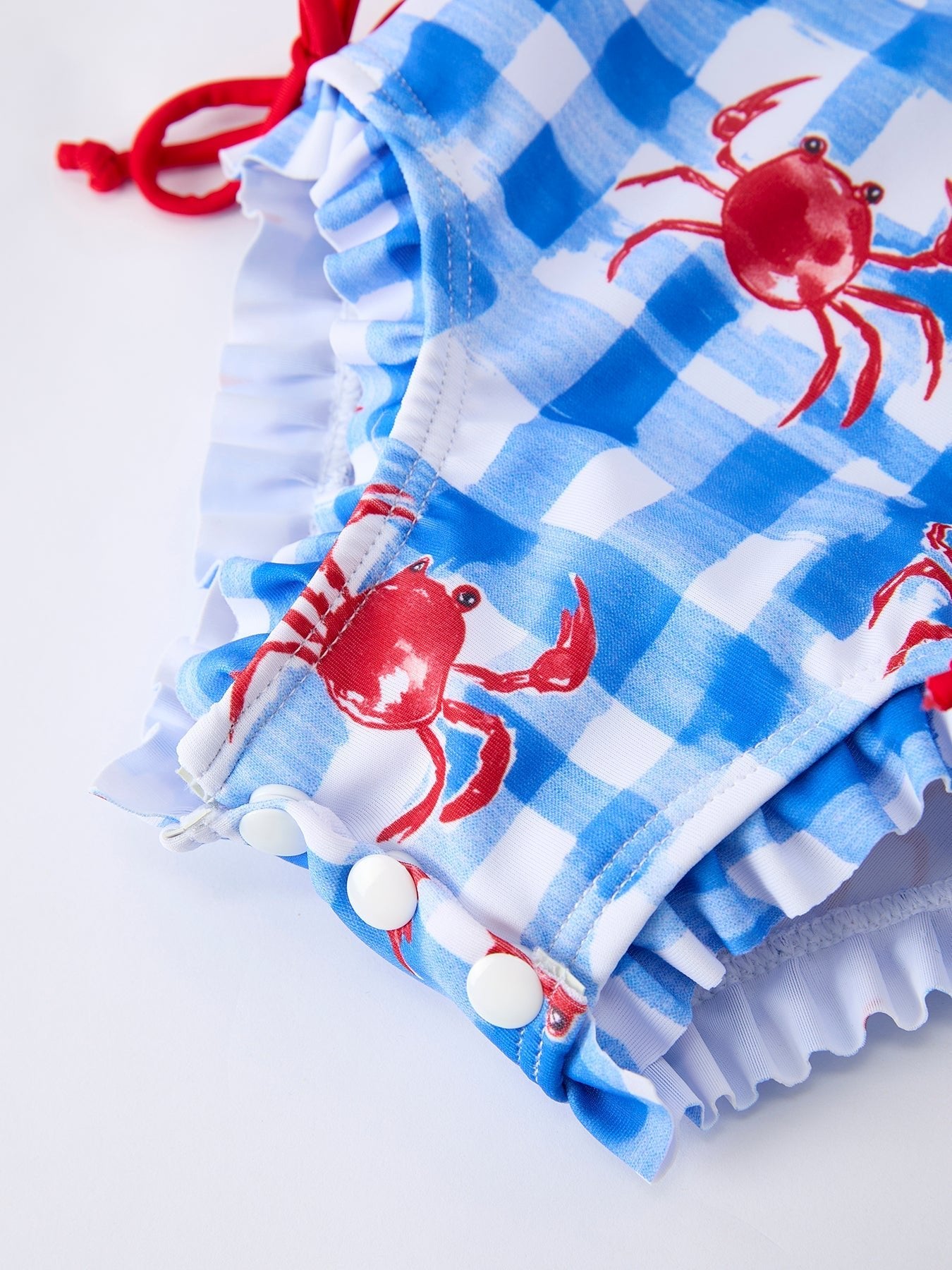 Summer Crab Girl Long Sleeve Ruffle One Piece Swimsuit - Abbies Place