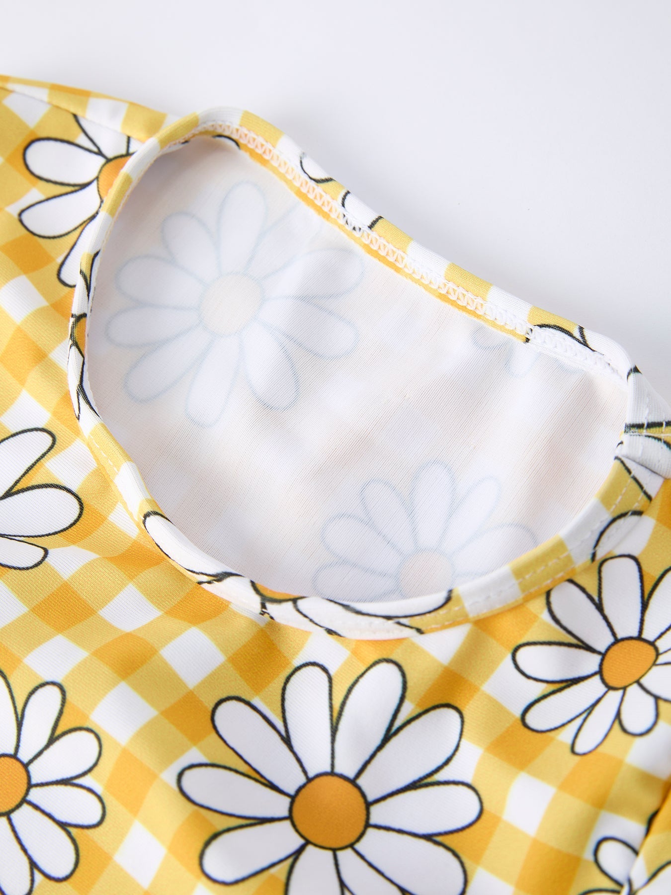 Summer Daisy Plaid Girls Two Piece Swim Set - Abbies Place