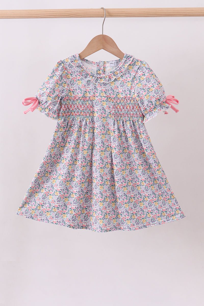 Summer garden smocked ruffle dress - Abbies Place