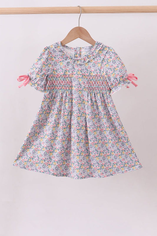 Summer garden smocked ruffle dress - Abbies Place