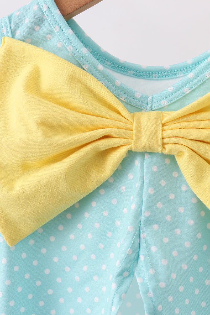 Summer lemon smocked bow bloomer set - Abbies Place