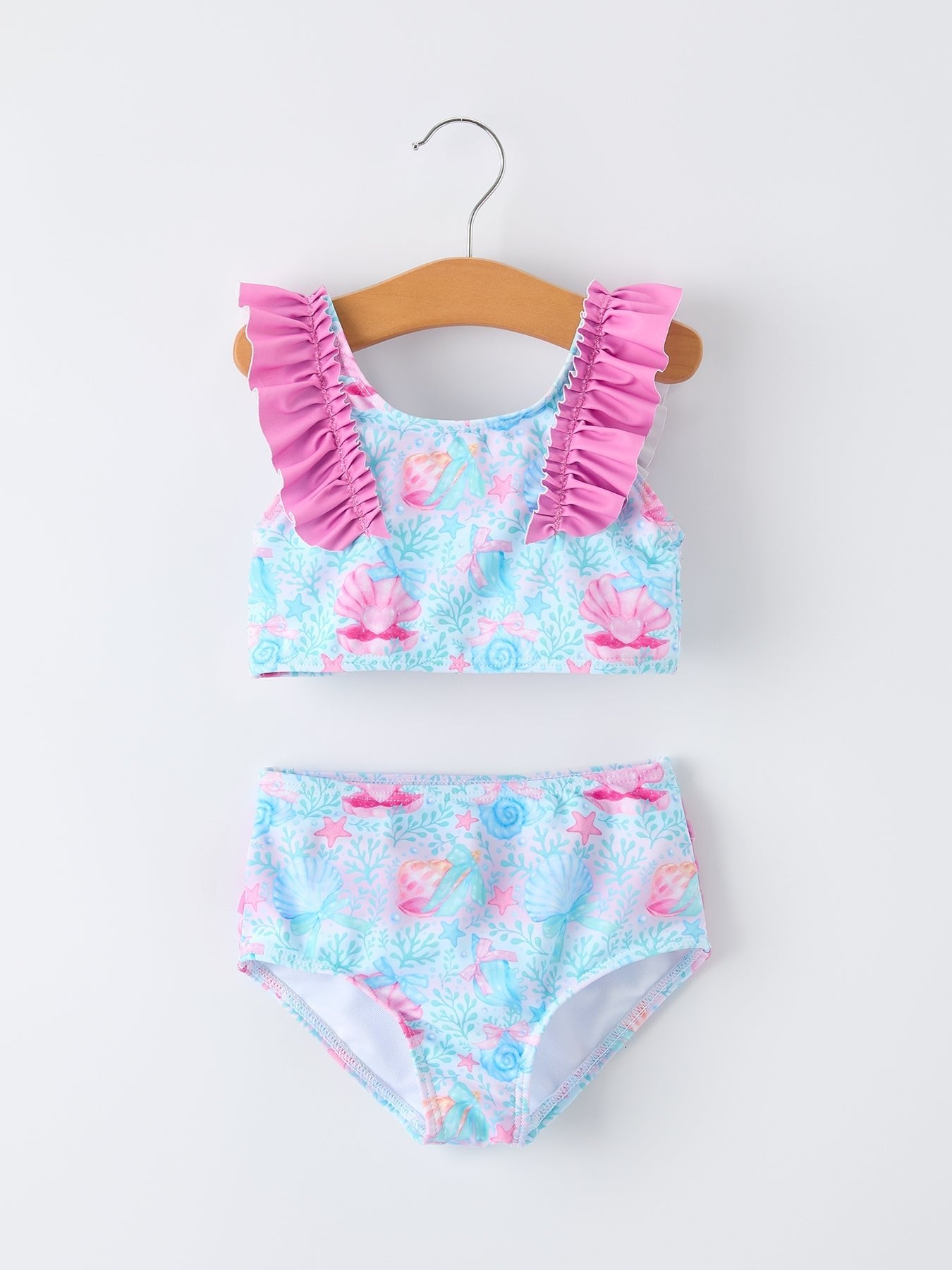 Summer Ocean Print Girls Two Piece Swimsuit - Abbies Place