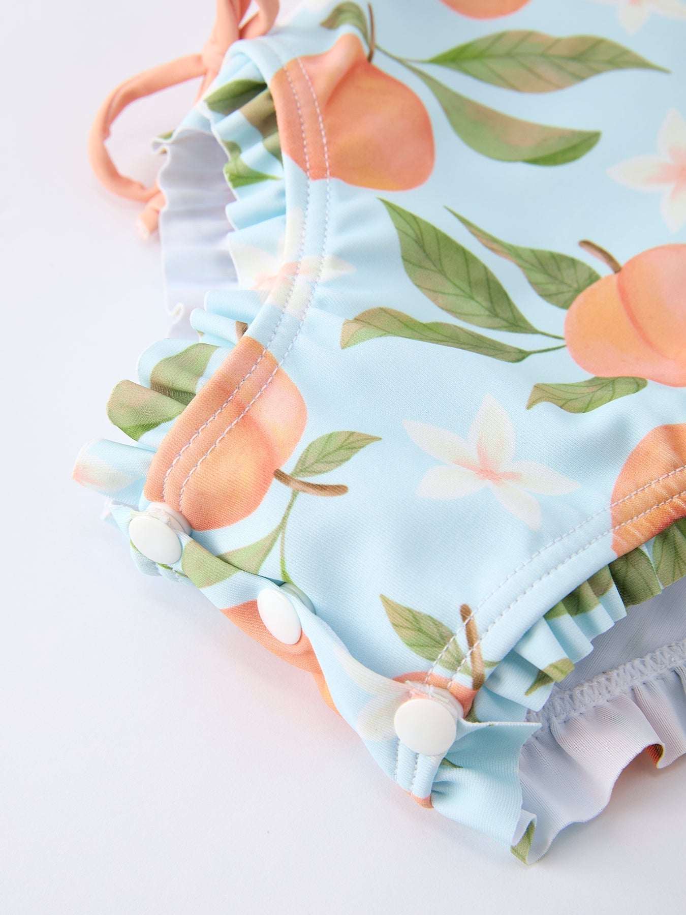 Summer Peach Girl Long Sleeve Ruffle One Piece Swimsuit - Abbies Place