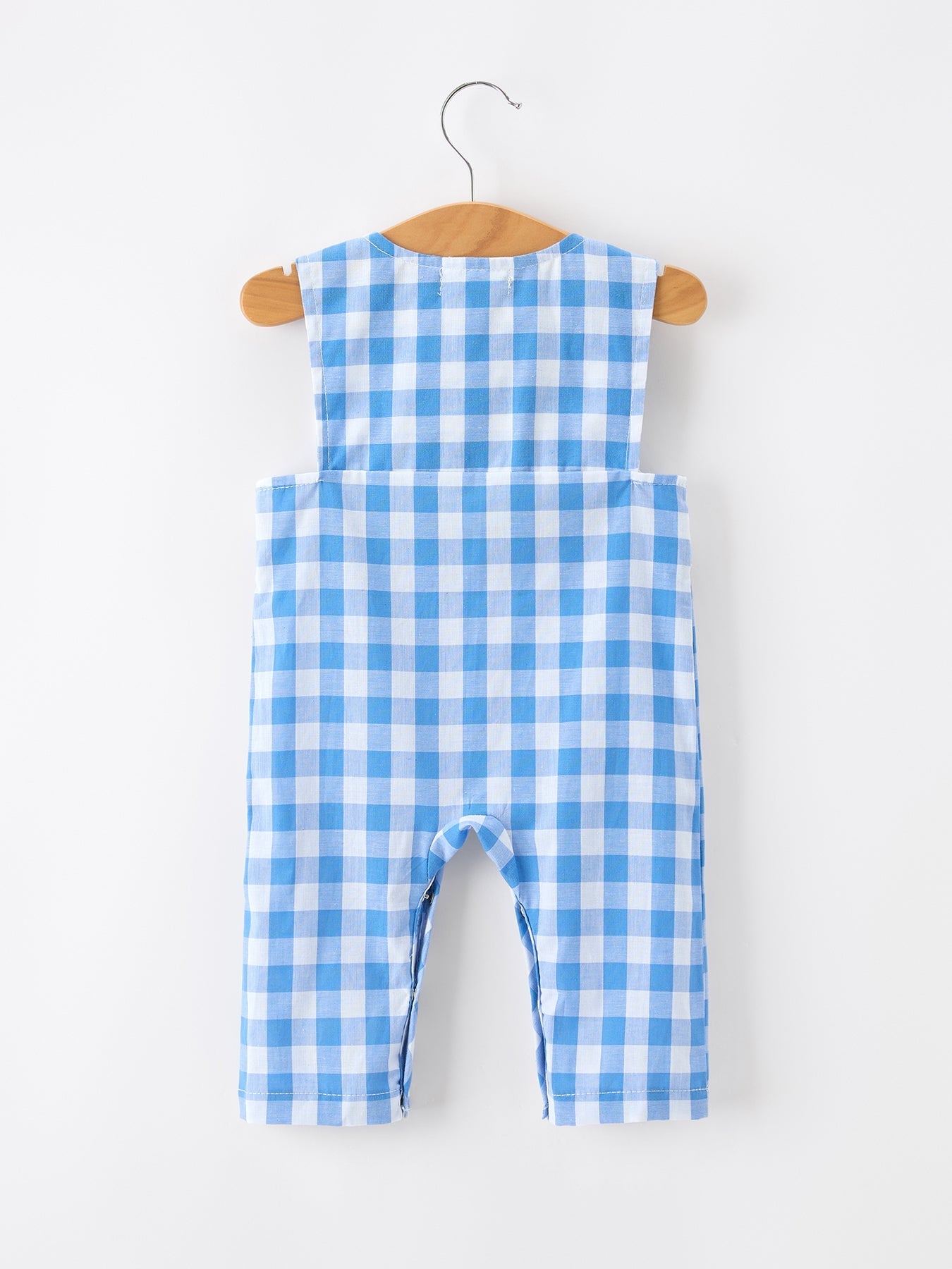 Summer Plaid Whale Embroidery Boys Jonjon Sleeveless - Abbies Place