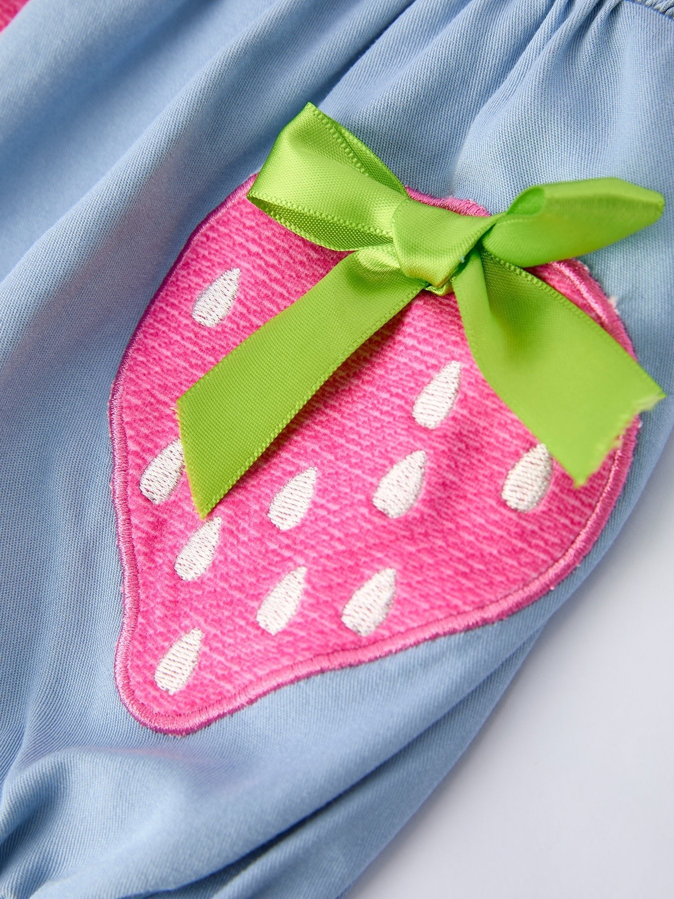 Summer Strawberry Smocked Applique Girl Romper - Abbies Place