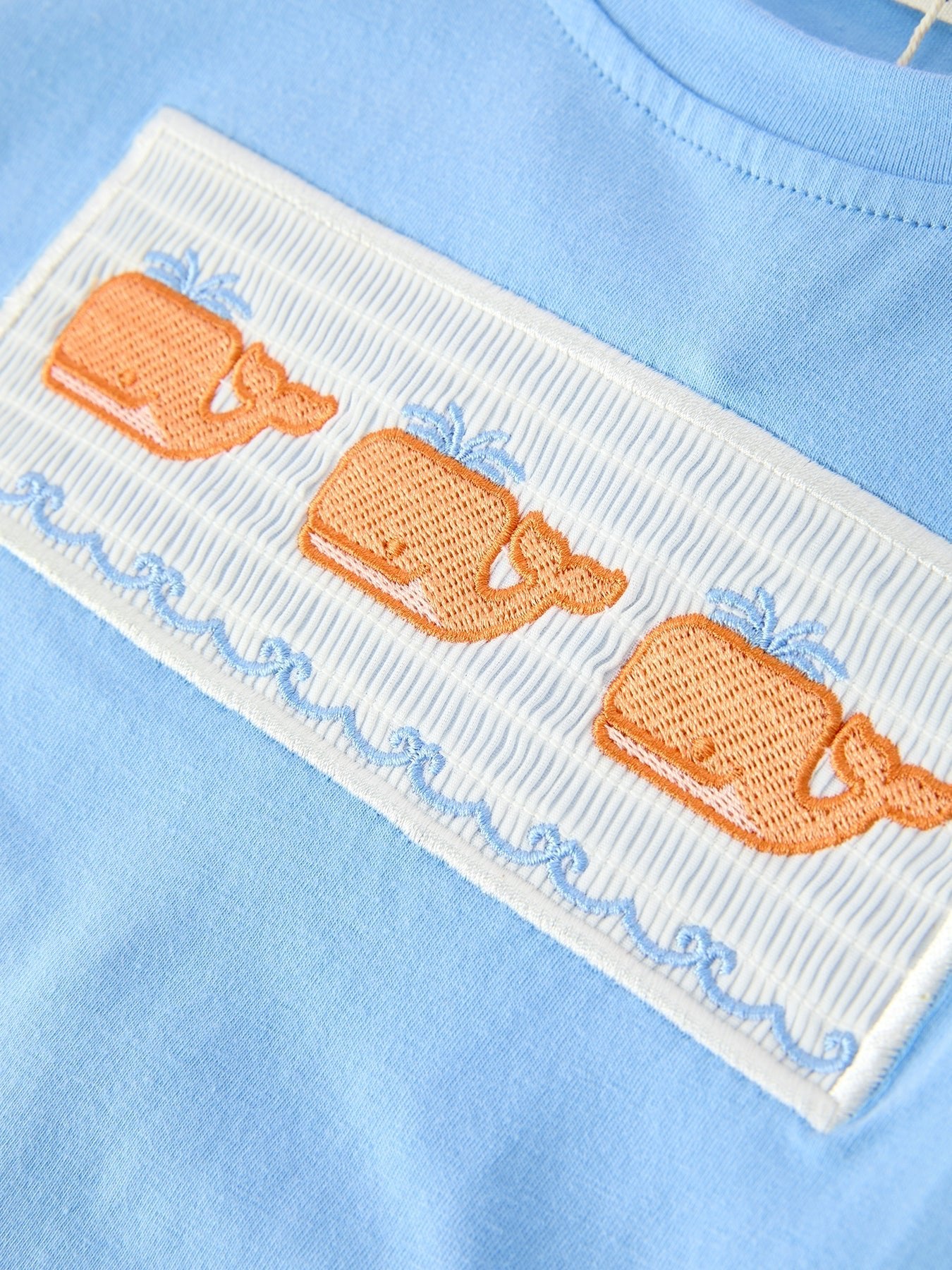 Summer Whale Embroidery Boys Set T Shirt Plaid Shorts Outfit - Abbies Place