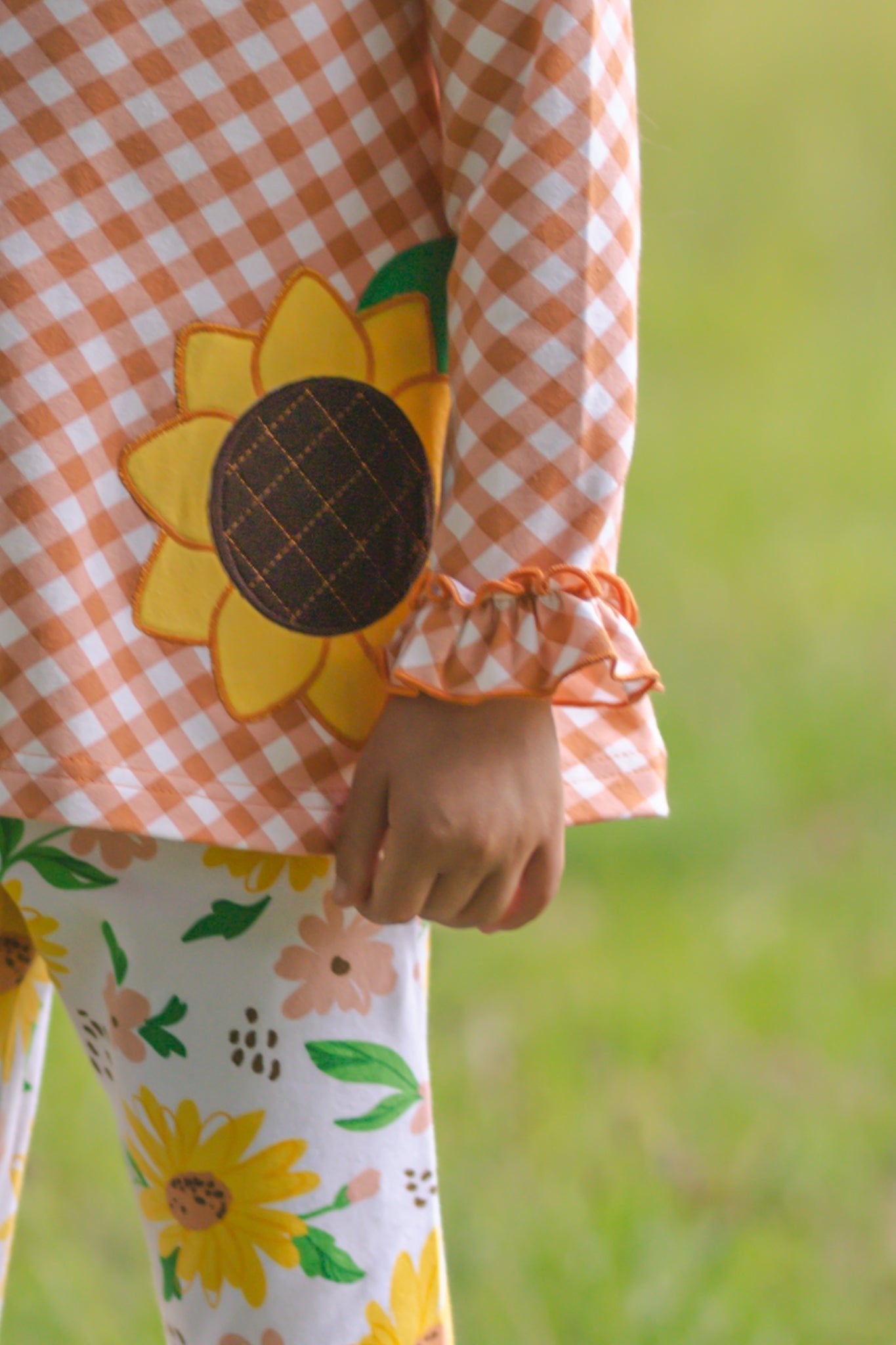 Sunflower Evenings Appliquéd Swing Top & Ruffled Leggings Set - Abbies Place