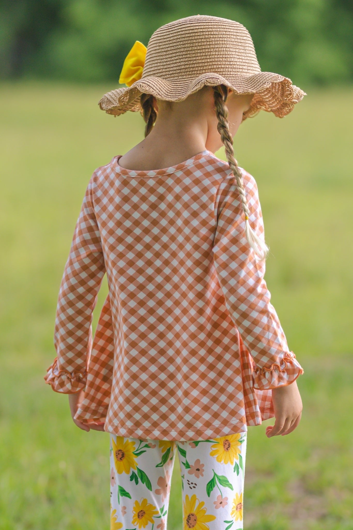 Sunflower Evenings Appliquéd Swing Top & Ruffled Leggings Set - Abbies Place
