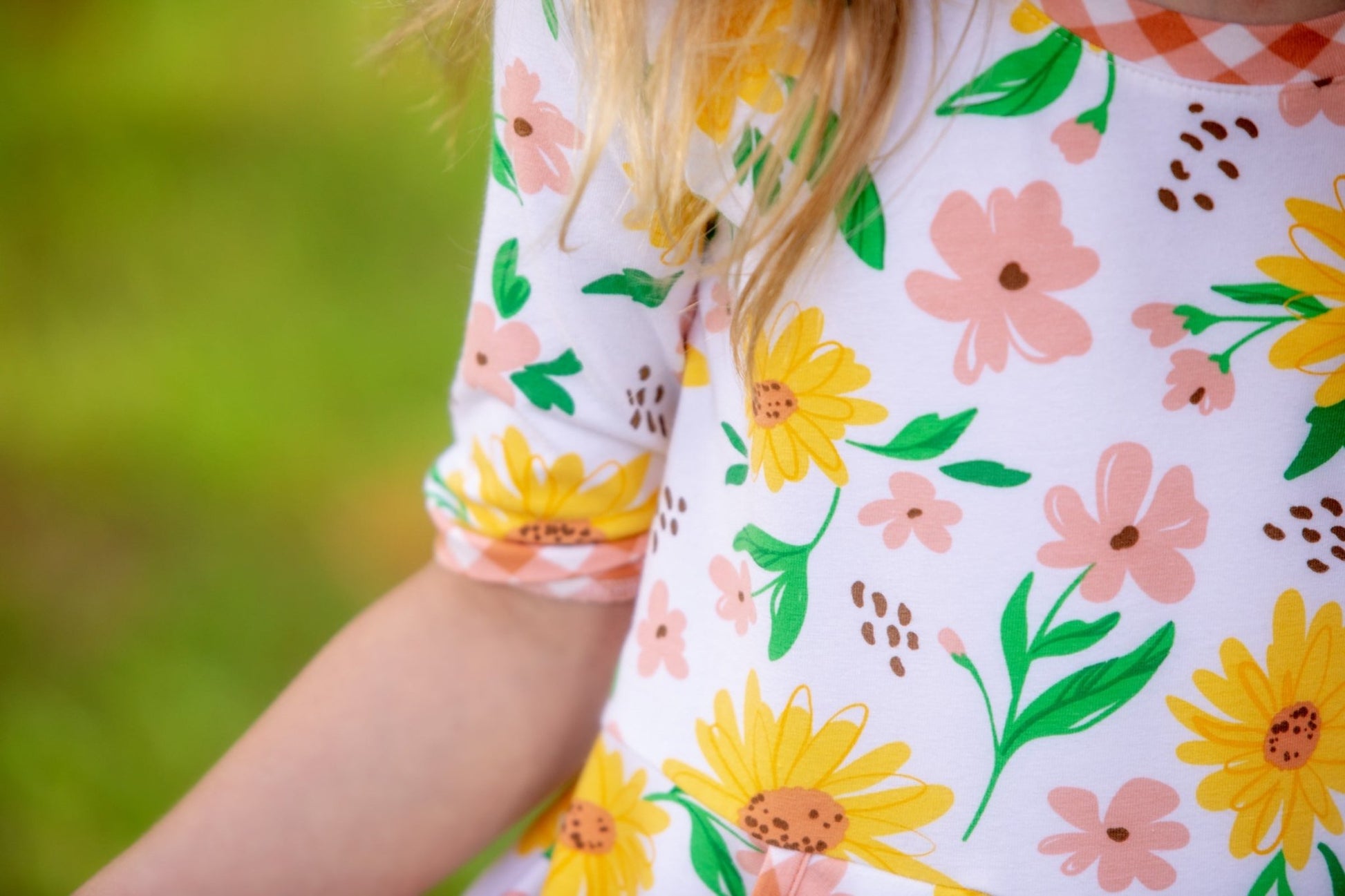 Sunflower Evenings Floral Print Knit Swing Dress with Pockets - Abbies Place