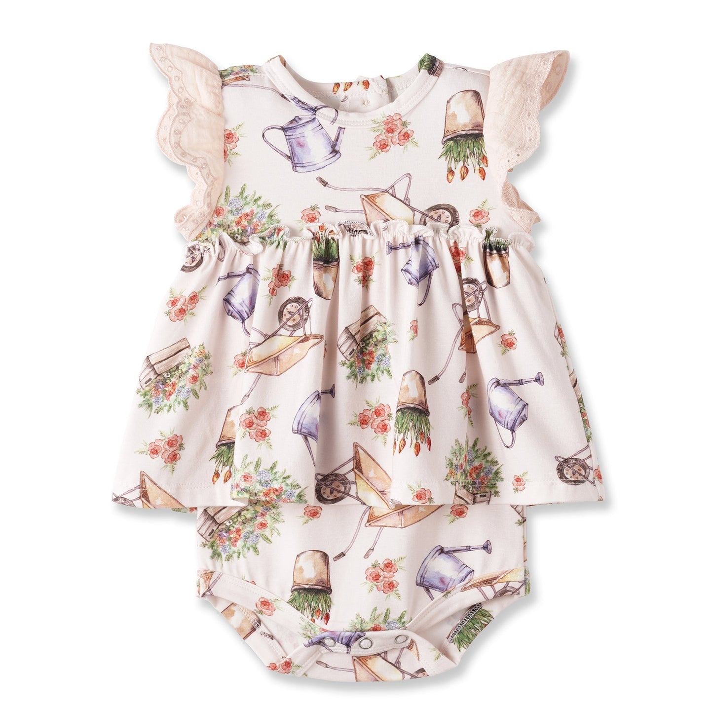 Sweet Garden Skirted Bodysuit – Bamboo Baby Outfit - Abbies Place