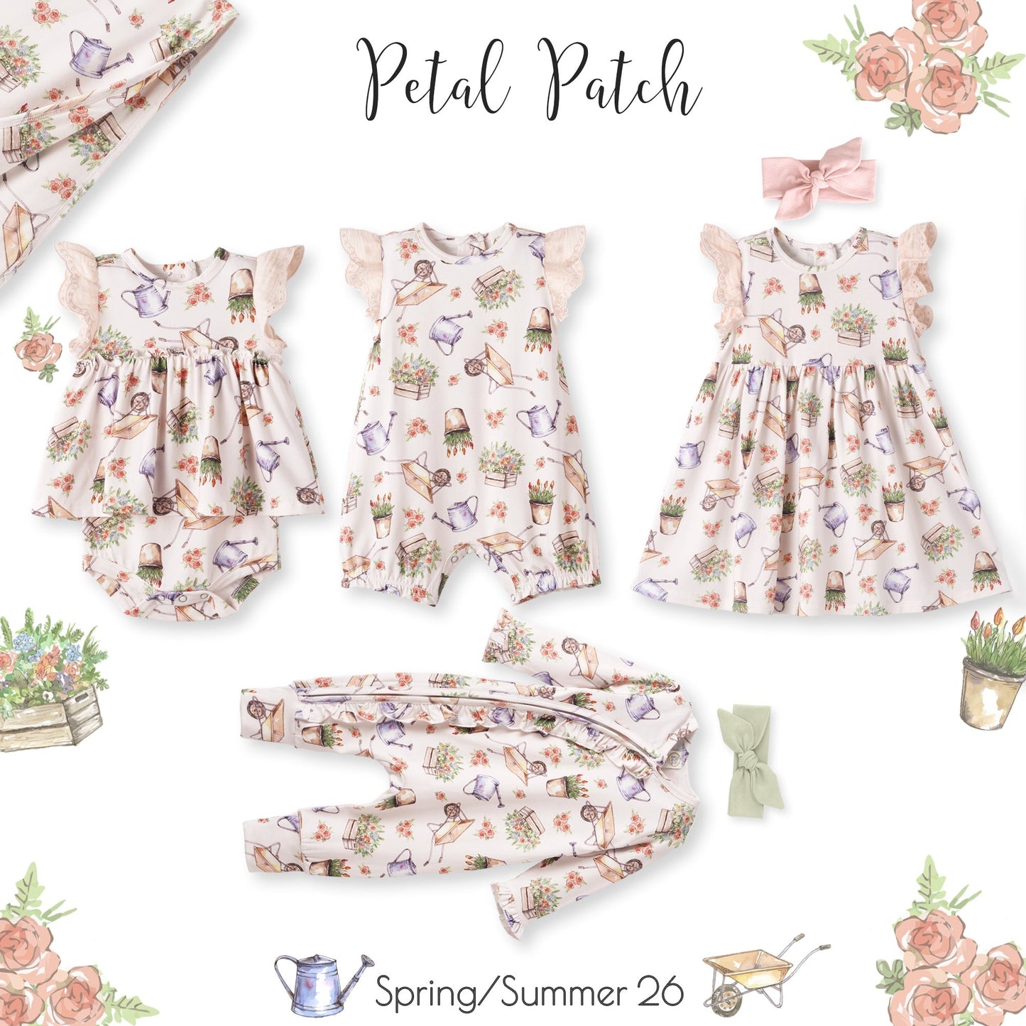 Sweet Garden Skirted Bodysuit – Bamboo Baby Outfit - Abbies Place