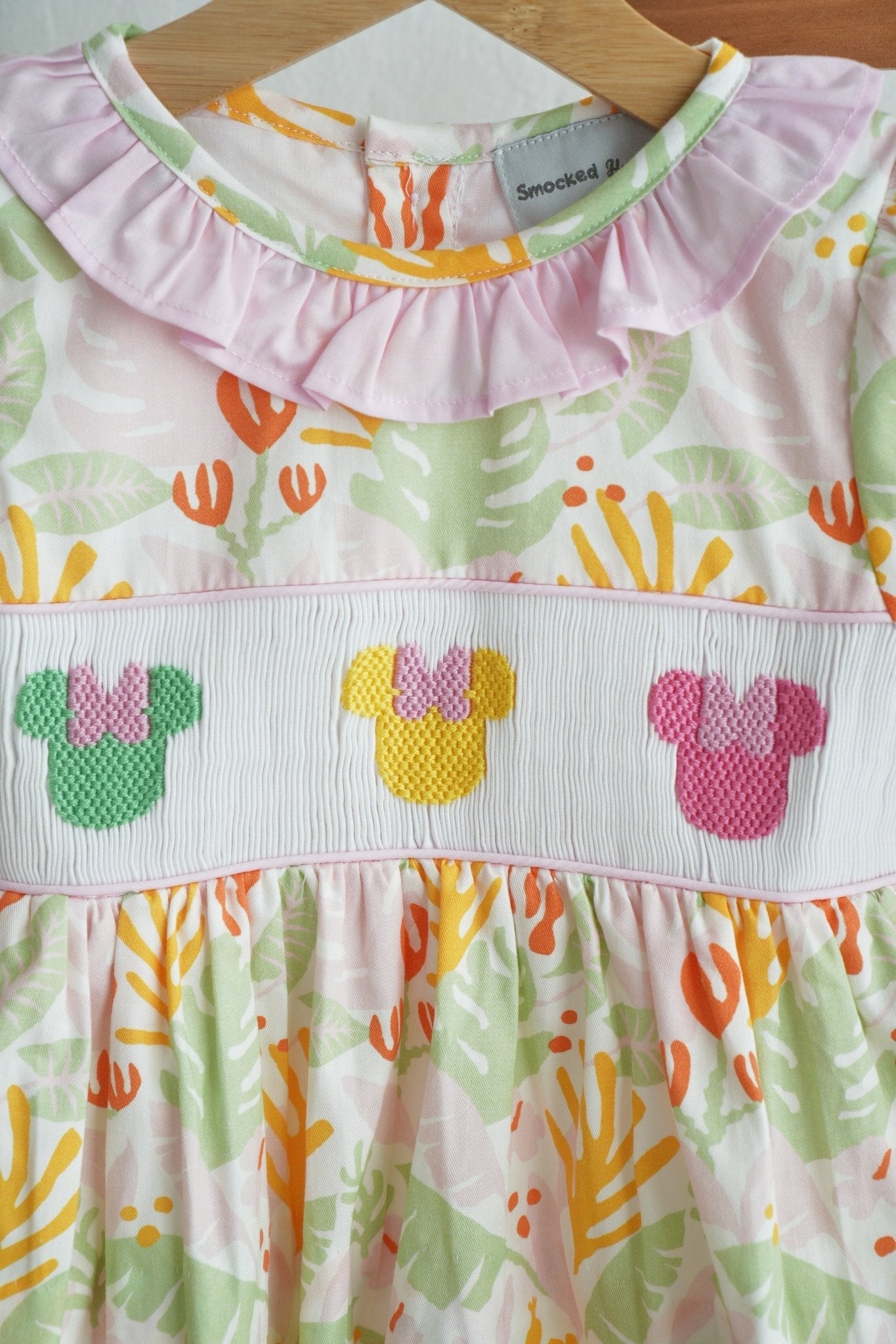 Sweet island character hand smocked bloomer set - Abbies Place