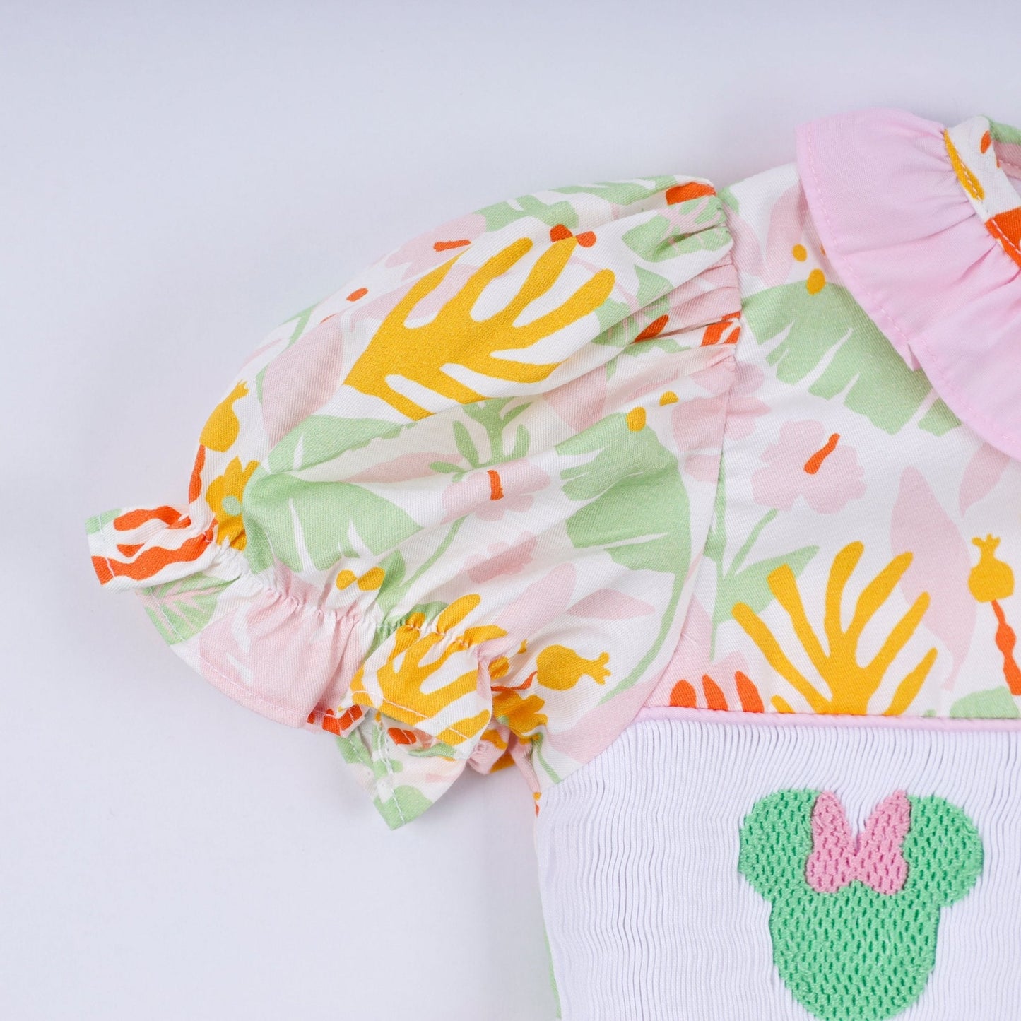 Sweet island character hand smocked ruffle pants set - Abbies Place