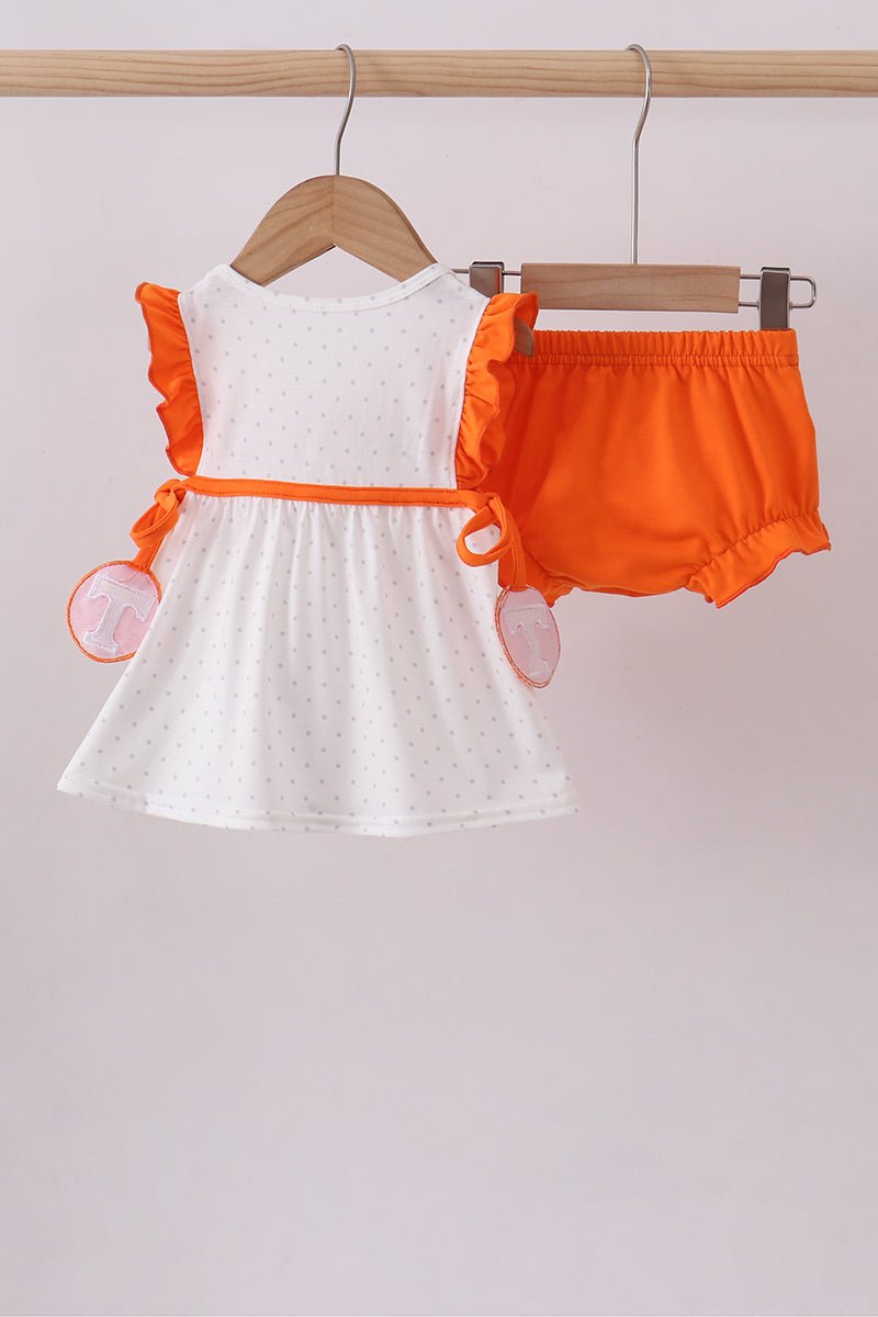 Tennessee go vols embroidery bow bloomer set - Abbies Place