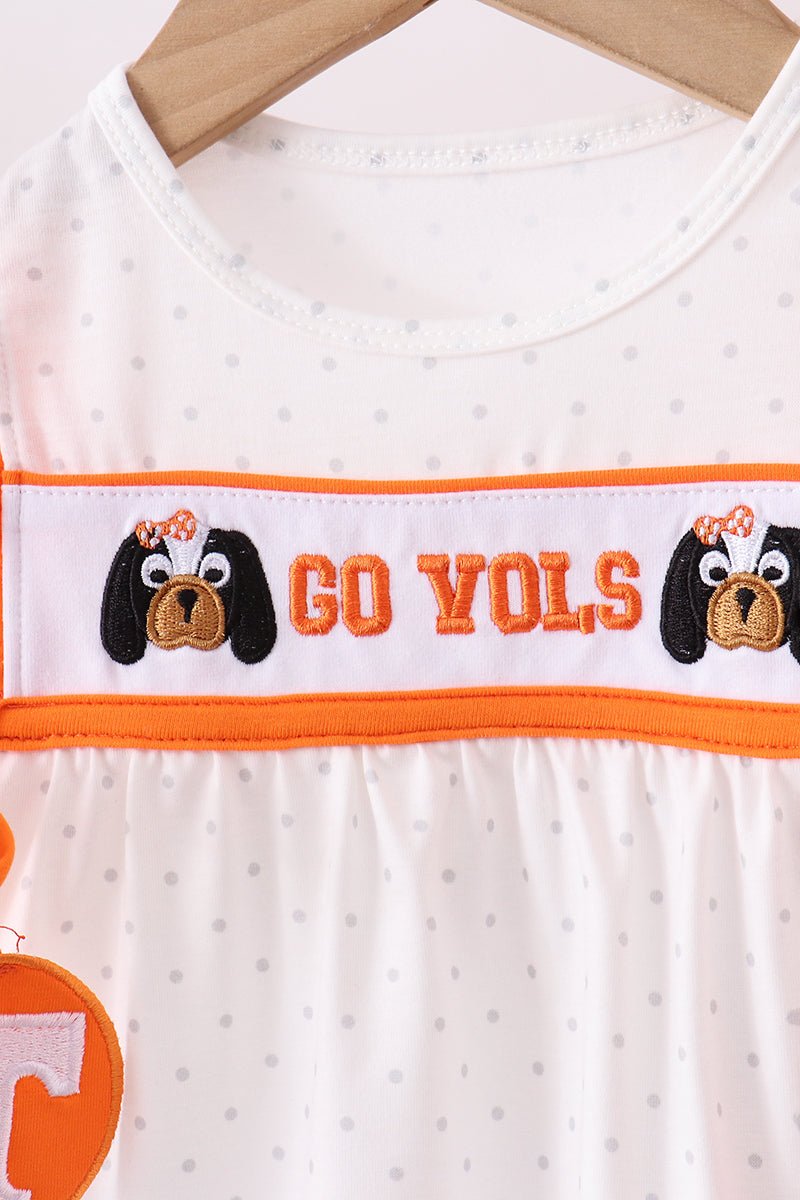 Tennessee go vols embroidery bow bloomer set - Abbies Place