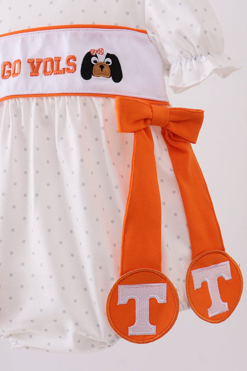 Tennessee go vols embroidery bow bubble - Abbies Place