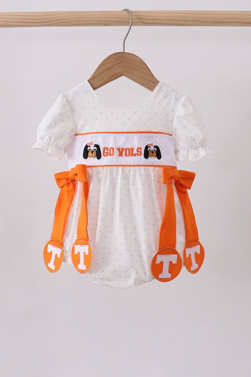 Tennessee go vols embroidery bow bubble - Abbies Place