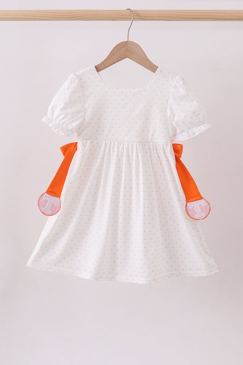 Tennessee go vols embroidery bow dress - Abbies Place