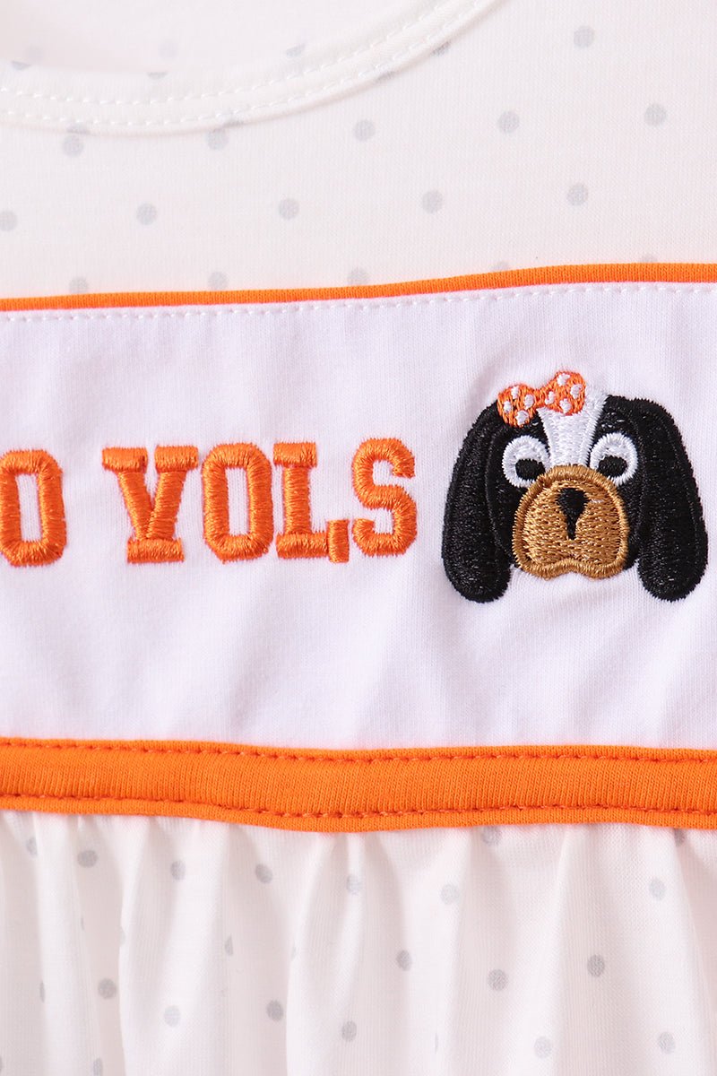 Tennessee go vols embroidery ruffle shorts set - Abbies Place