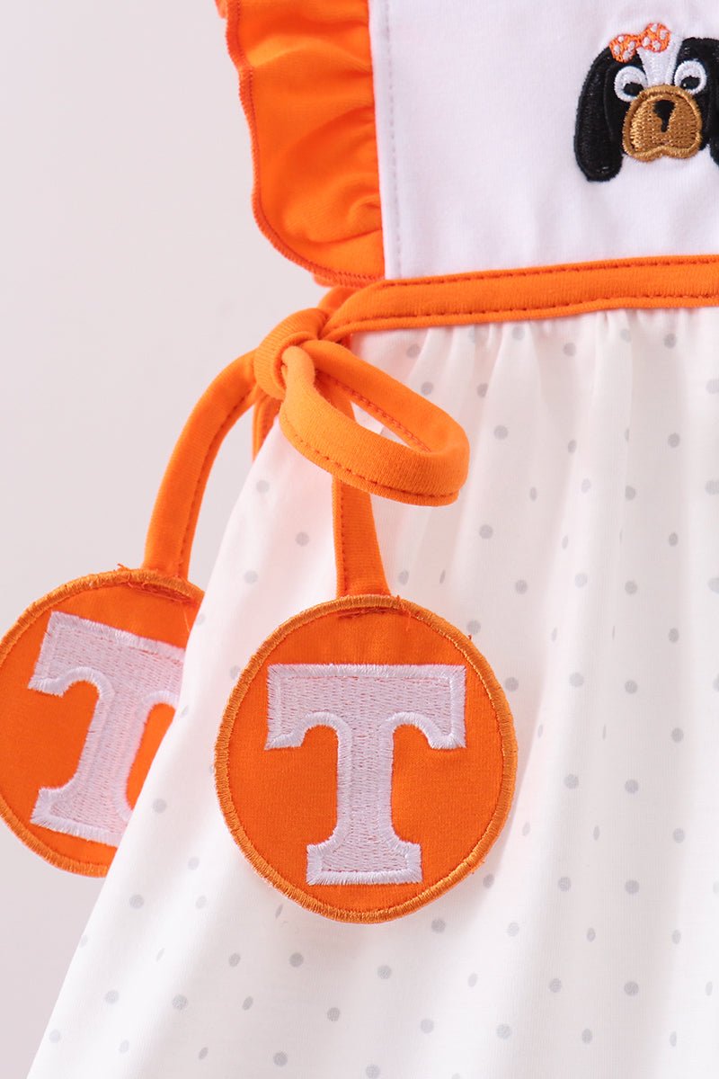 Tennessee go vols embroidery ruffle shorts set - Abbies Place