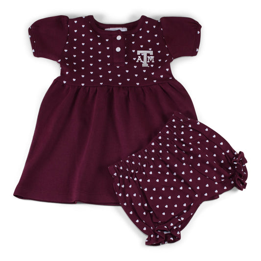 Texas A&M Girl's Heart Dress with Bloomers - Abbies Place