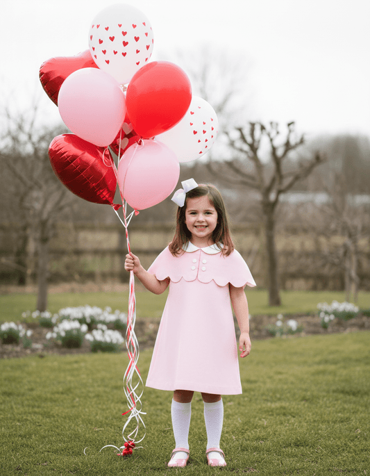 The Capelet Dress in Miriam - Pink Pinwale Corduroy - Abbies Place