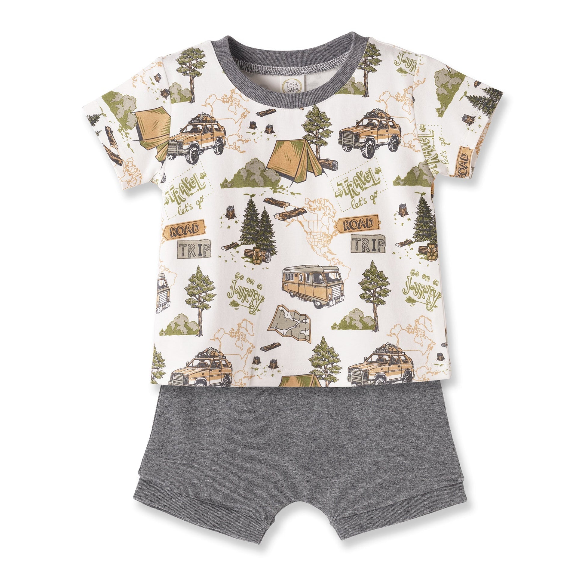 Trailblazer Bamboo T-Shirt & Cotton Shorts Set for Boys - Abbies Place