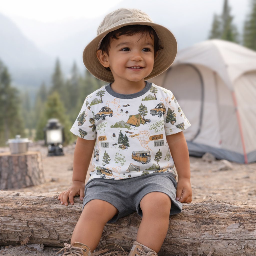 Trailblazer Bamboo T-Shirt & Cotton Shorts Set for Boys - Abbies Place