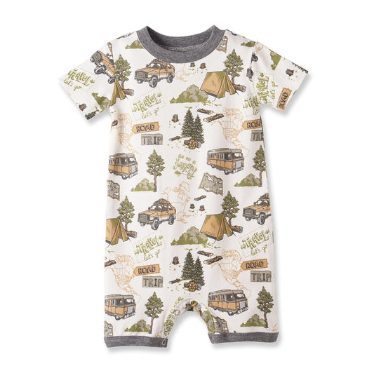 Trailblazer Soft Bamboo Shortall Romper for Baby Boys - Abbies Place