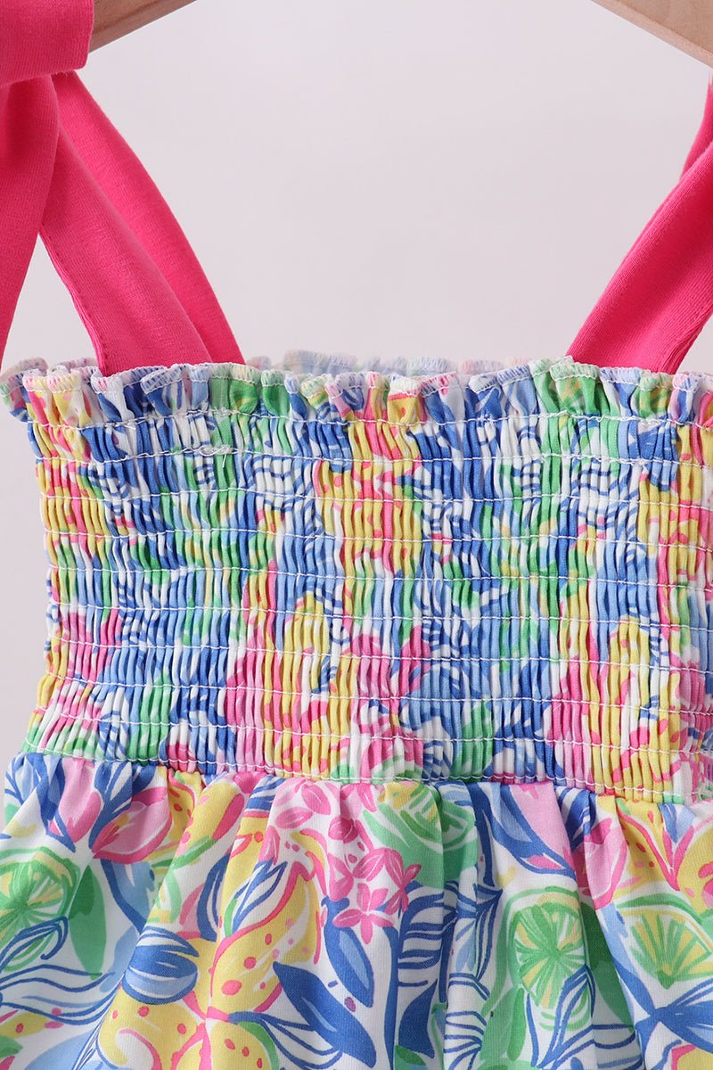 Tropical floral smocked bloomer set - Abbies Place