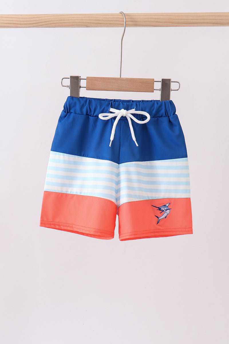 Tuna embroidery swim trunks - Abbies Place