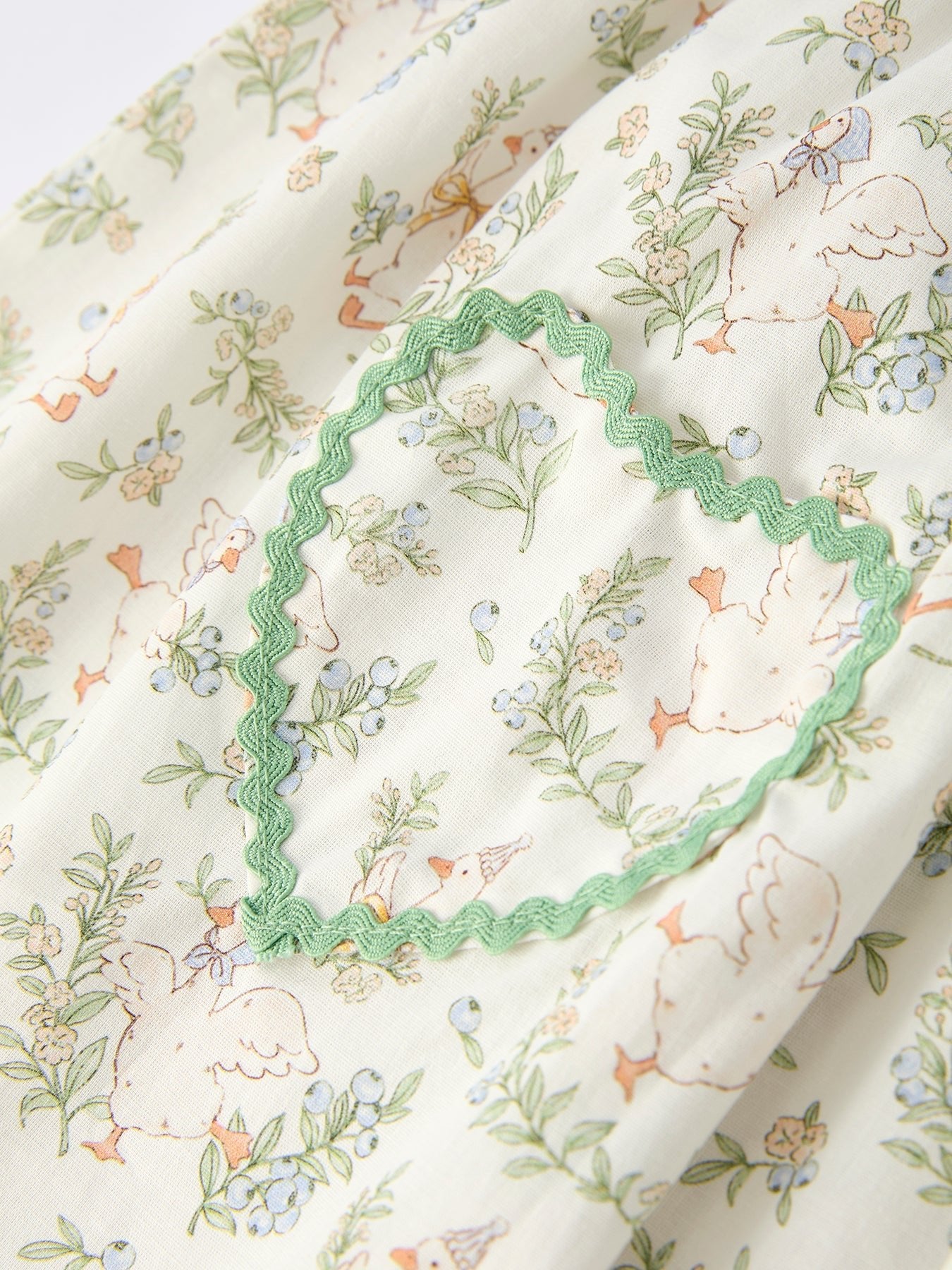 Vintage Floral Duck Embroidery Spring Girl Dress - Abbies Place