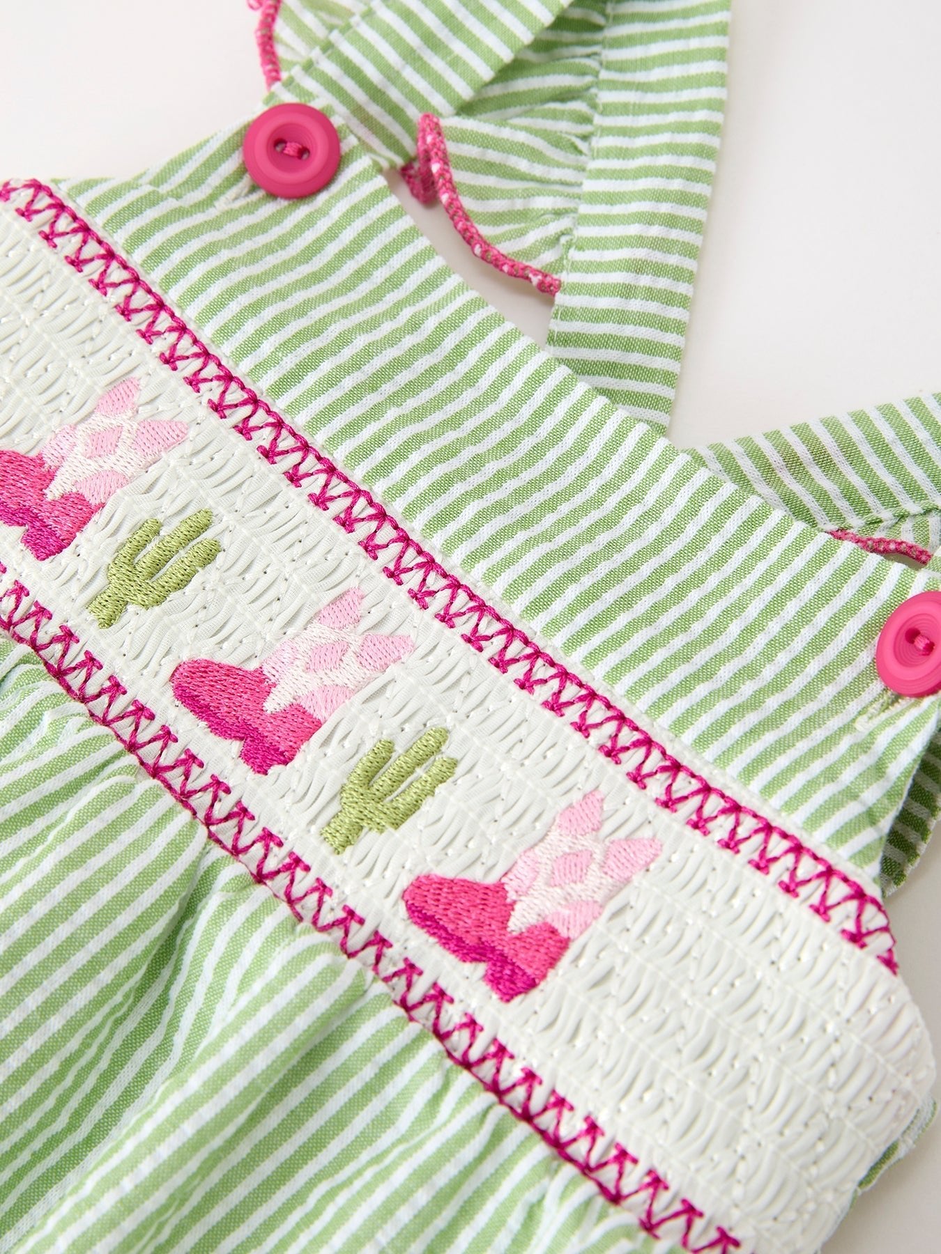Western Boots Cactus Girls Romper Stripe Ruffle Strap - Abbies Place