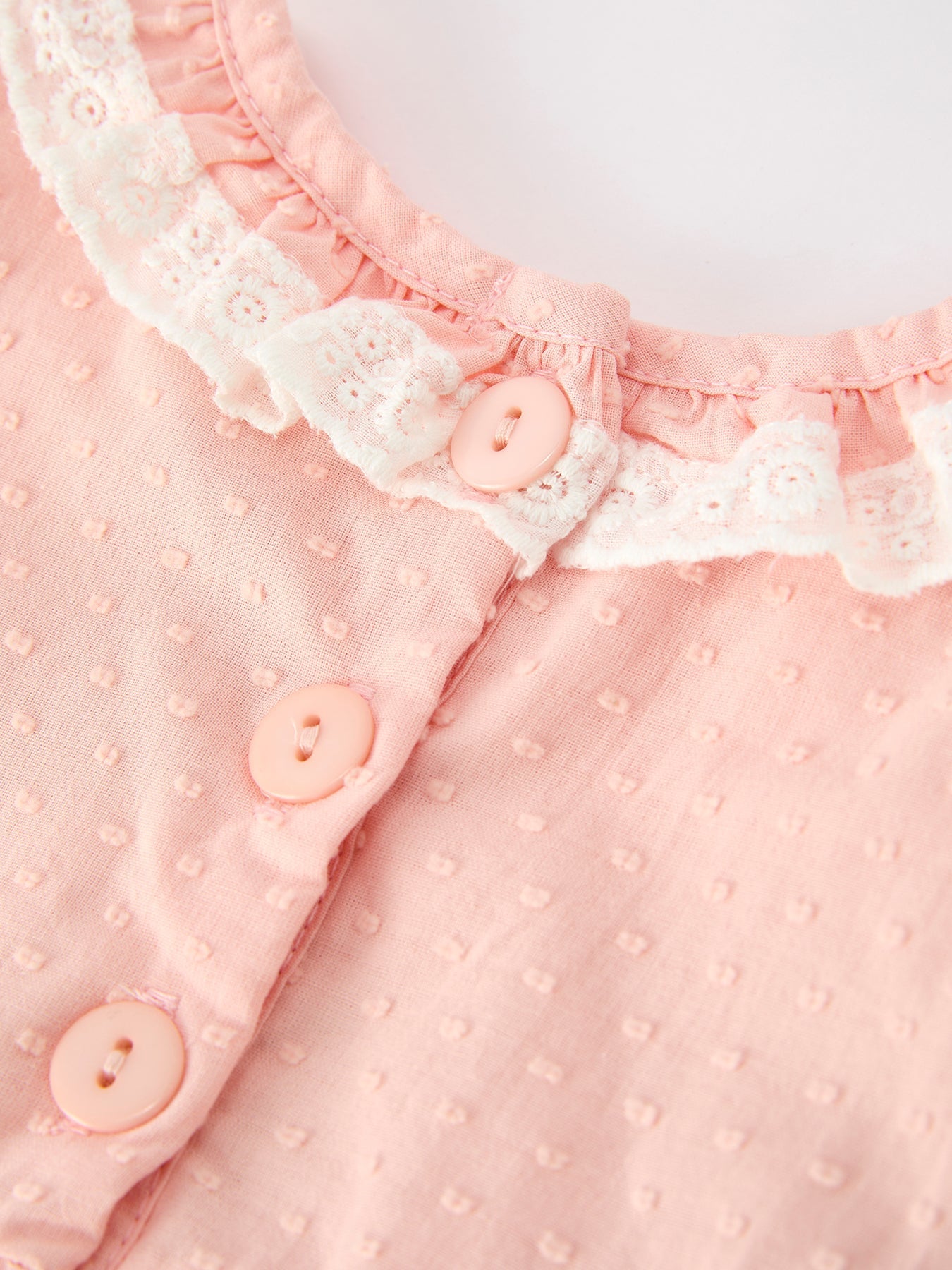 Western Horse Embroidery Girls Romper Lace Petals Collar Puff Sleeve - Abbies Place