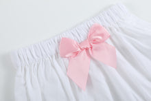 Load image into Gallery viewer, White and Pink Cross Smocked Dress and Bloomer Set
