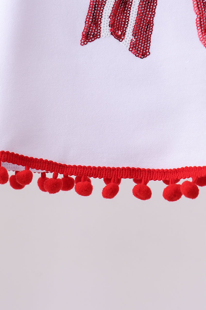White bow sequin bloomer set - Abbies Place