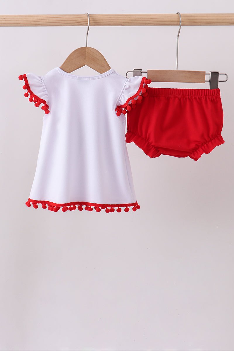 White bow sequin bloomer set - Abbies Place