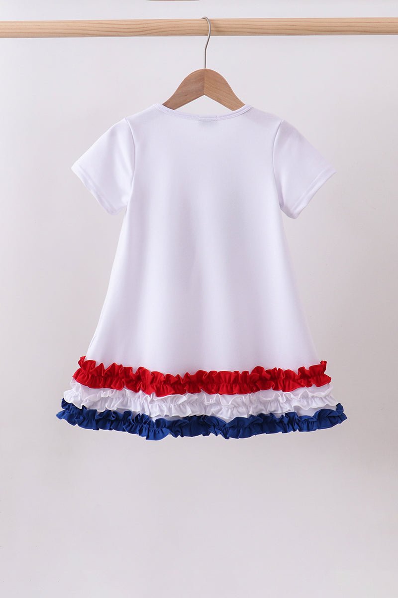 White bow sequin ruffle dress - Abbies Place