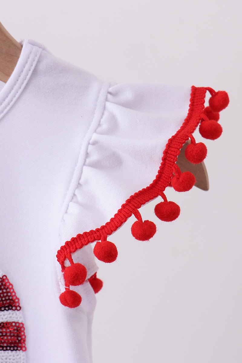 White bow sequin skort set - Abbies Place