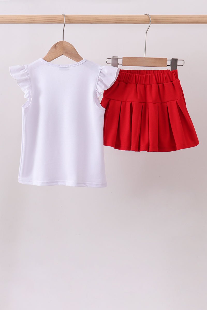 White bow sequin skort set - Abbies Place