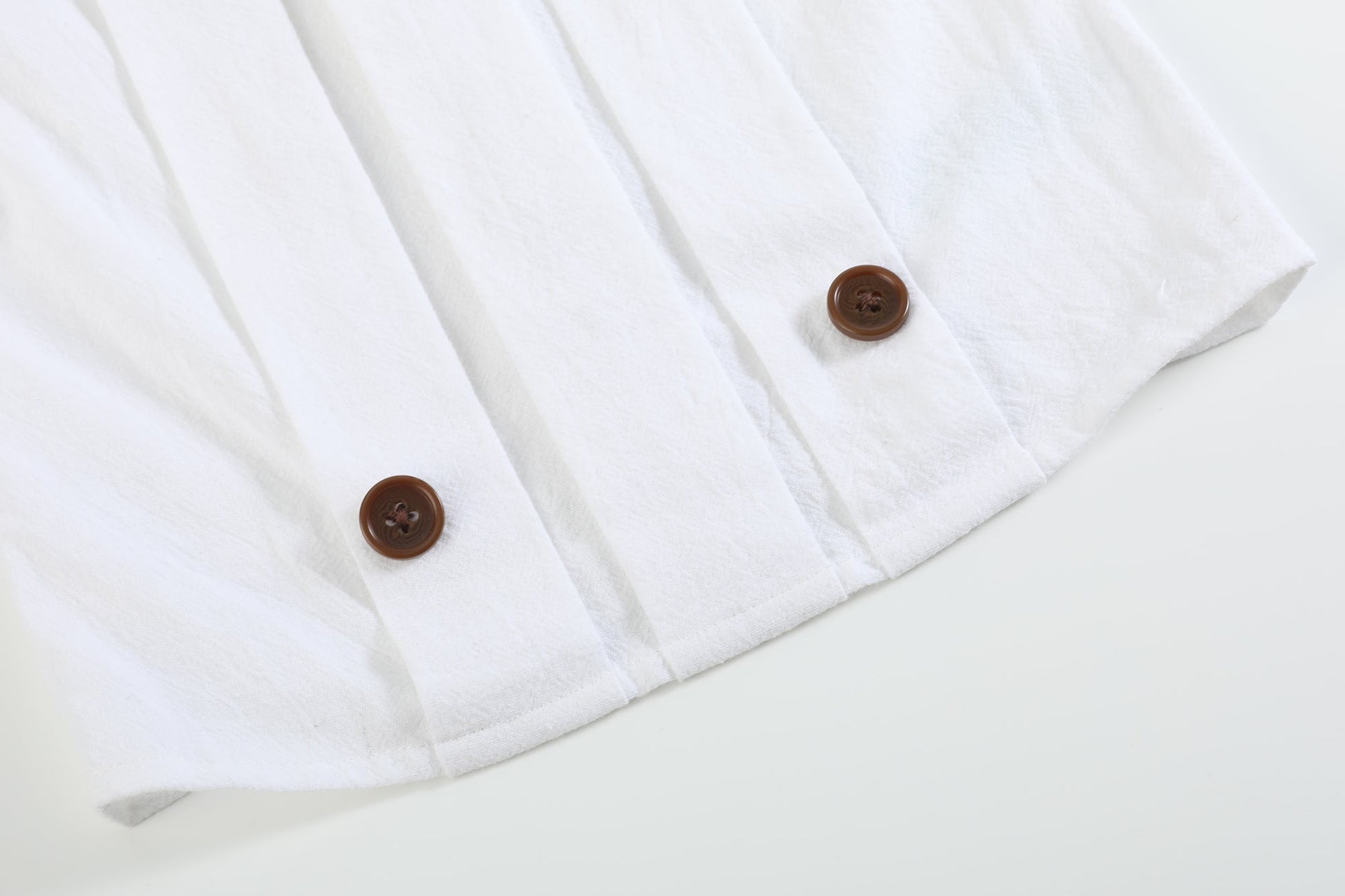 White Collared Top and Blue Button Shorts - Abbies Place