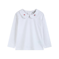 White Cotton Santa Collared Shirt