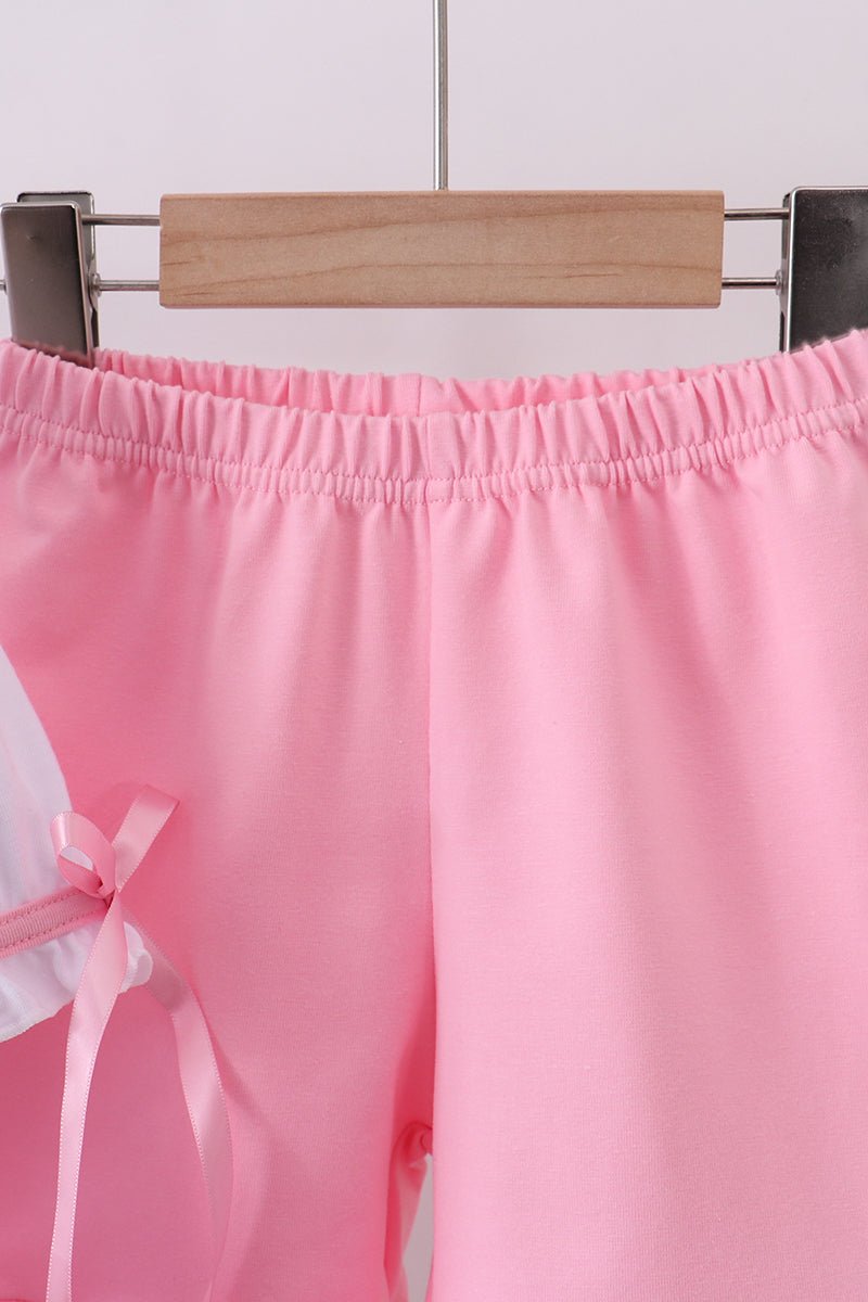 White cross smocked ruffle shorts set - Abbies Place