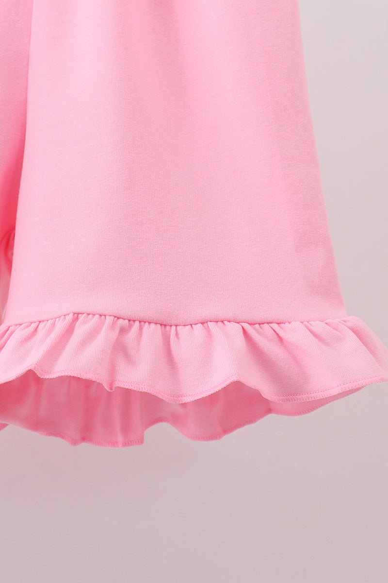 White cross smocked ruffle shorts set - Abbies Place