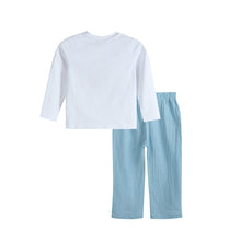 Load image into Gallery viewer, White Pumpkin Shirt and Blue Pants Set
