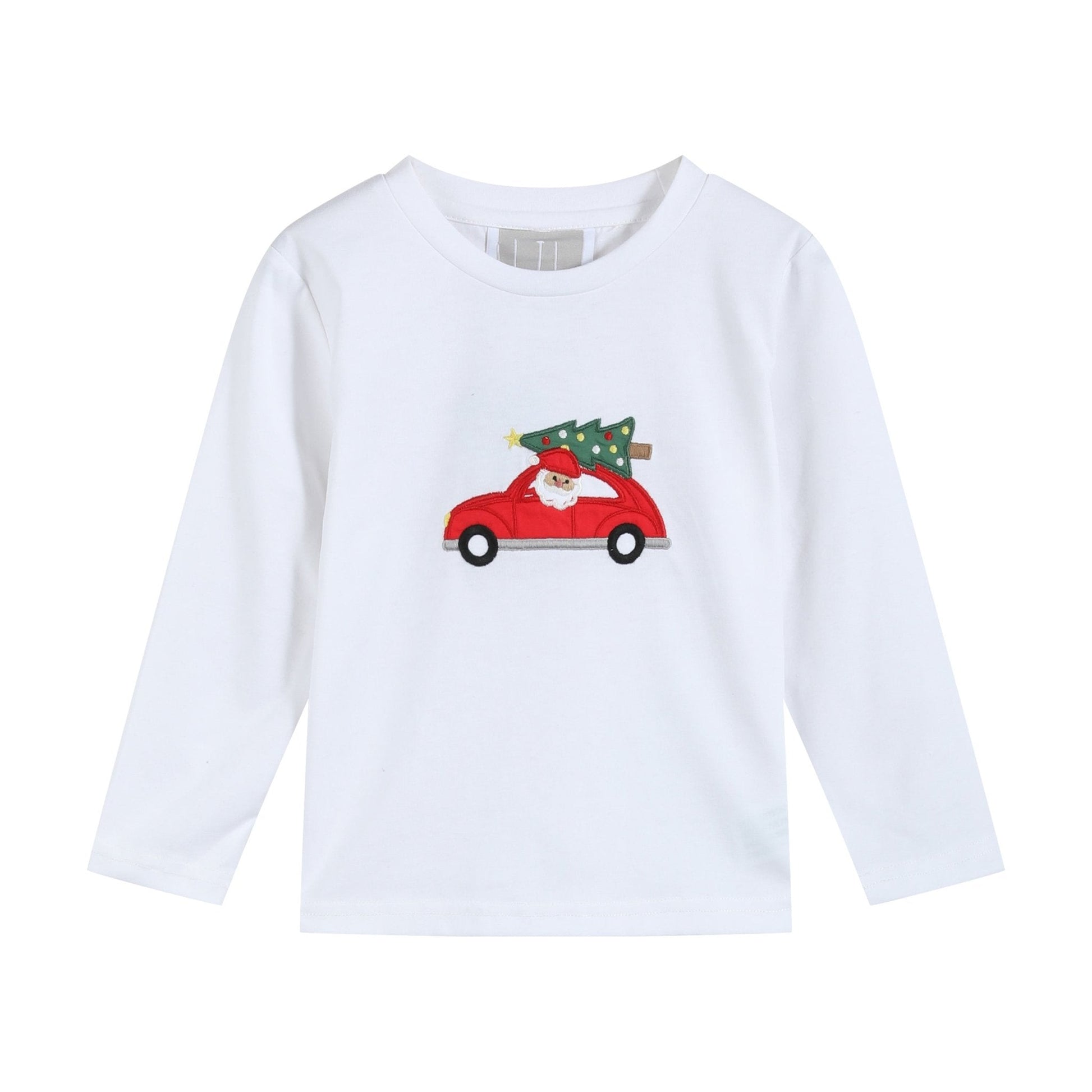 White Santa Christmas Tree Shirt and Blue Pants Set - Abbies Place